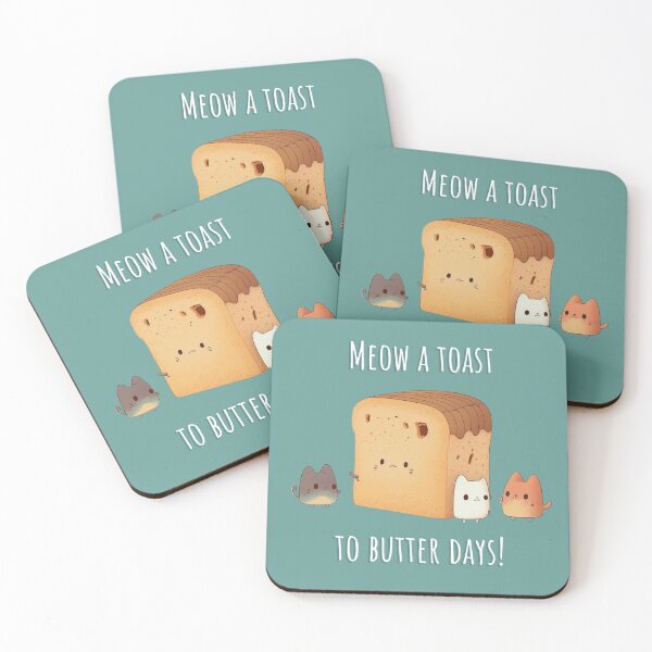 Item preview, Meow a Toast to Butter Days! designed and sold by rudekitten.