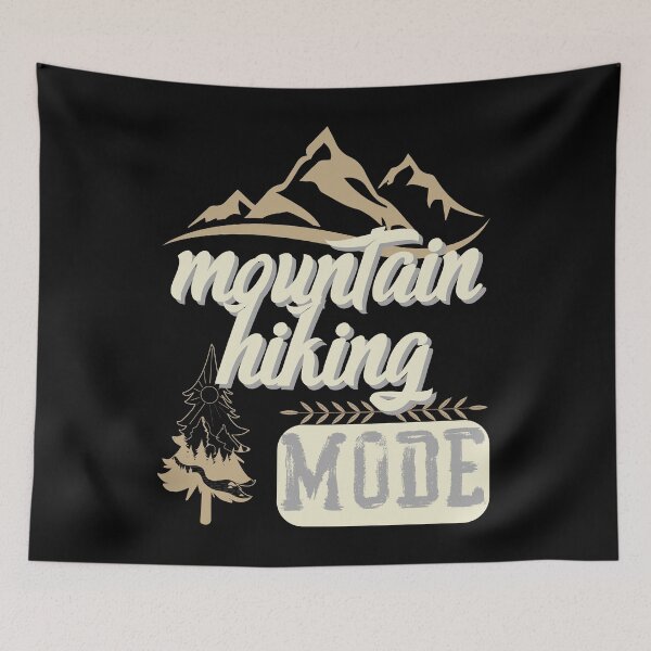 Item preview, mountain hiking mode, forest river sun inside tree pine designed and sold by movie-popcorn.