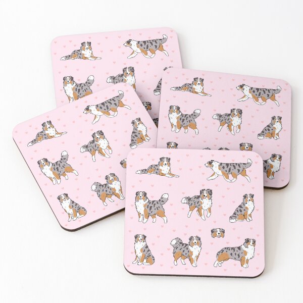 Item preview, Australian Shepherd cute illustration pattern - blue merle  designed and sold by Yarafantasyart.