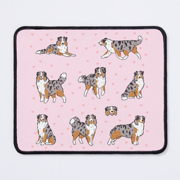 Item preview, Australian Shepherd cute illustration pattern - blue merle  designed and sold by Yarafantasyart.