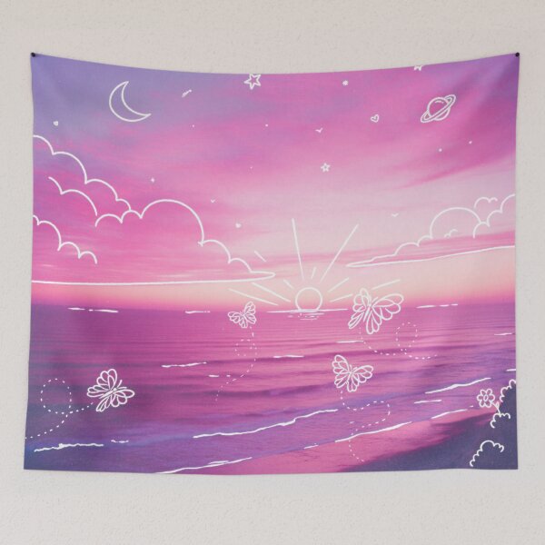 Item preview, Fantasy Purple Sunset Cute Doodle Aesthetic designed and sold by trajeado14.