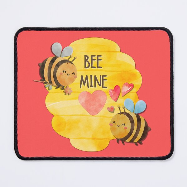 Item preview, BEE MINE.. Cute Valentine honey bees with hearts and flowers designed and sold by Wonder & Whimsy.