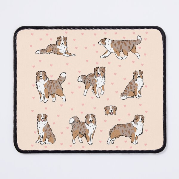 Item preview, Australian Shepherd cute illustration pattern - red merle  designed and sold by Yarafantasyart.