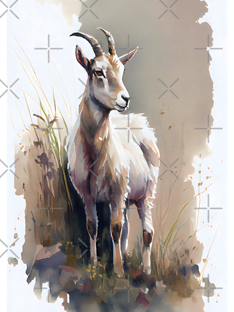 Watercolor Billy Goat in a Pasture | Kids T-Shirt