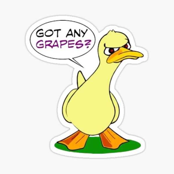 "got any grapes duck meme" Sticker for Sale by jinxarcan Redbubble