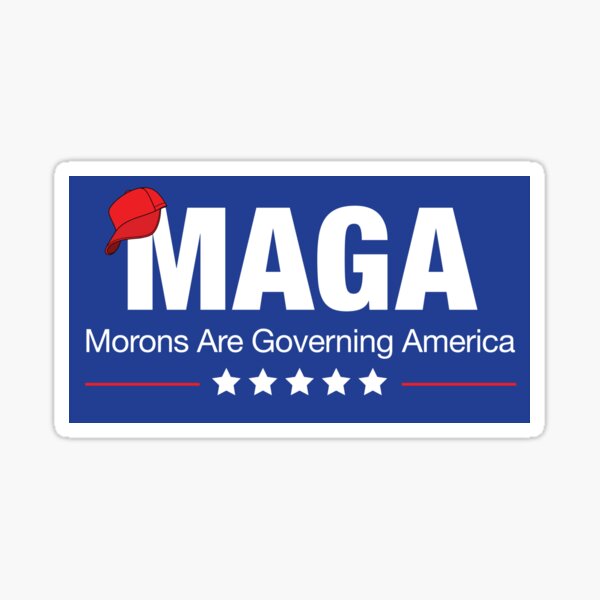 Vista previa del artículo con la obra «MAGA - Los imbéciles gobiernan América», diseñado y vendido por notoriousitees.