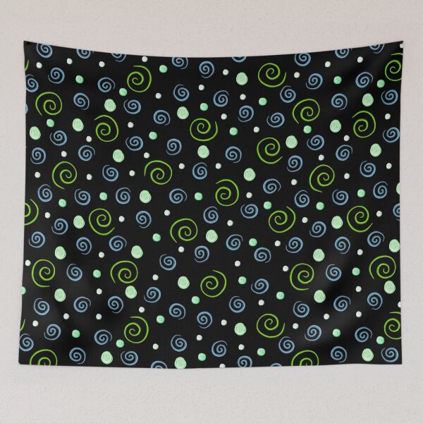 Item preview, Painted Swirls - Green and Blue on Black  designed and sold by dKarthdesign.
