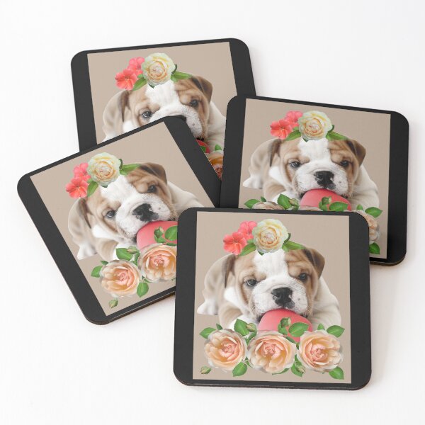Item preview, Cute Baby Bulldog With Flowers & Ball Breed Lover Design designed and sold by EarthArtDesigns.