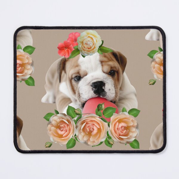 Item preview, Cute Baby Bulldog With Flowers & Ball Breed Lover Design designed and sold by EarthArtDesigns.