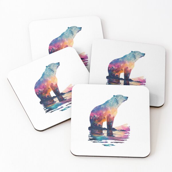 Item preview, abstract colorful Bear in the arctic designed and sold by Earth Celebration Designs.