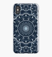 Black White Blue Mandala iPhone Case