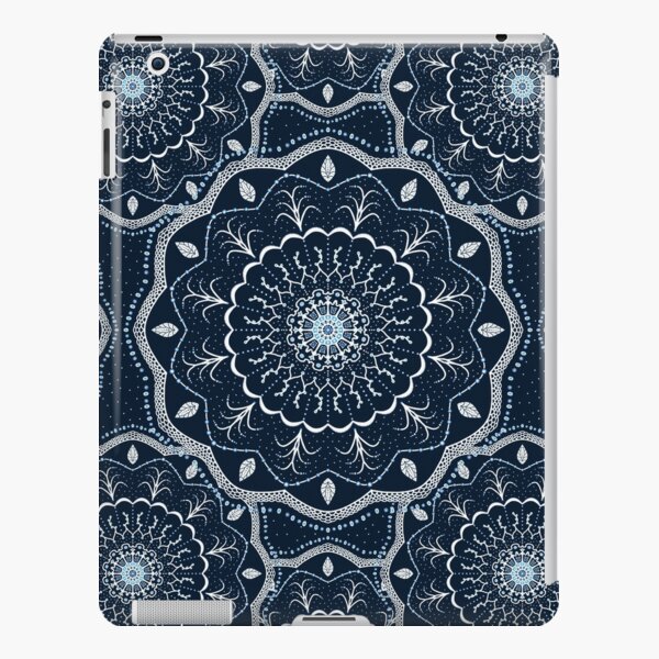 Black White Blue Mandala iPad Snap Case