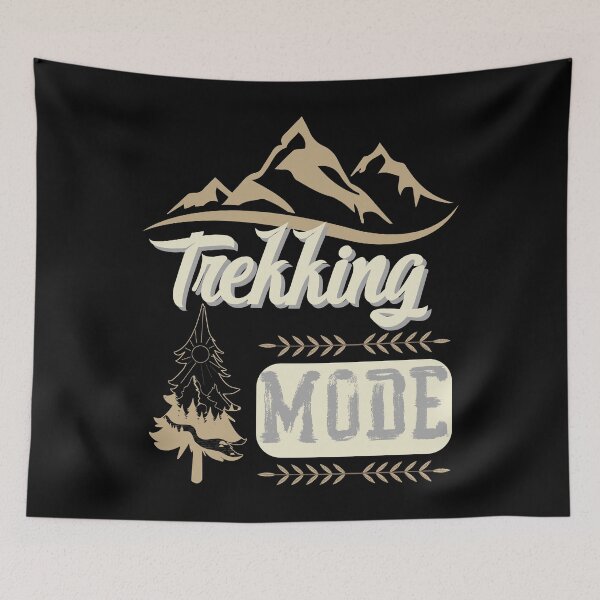 Item preview, trekking mode, forest river sun inside tree pine designed and sold by movie-popcorn.