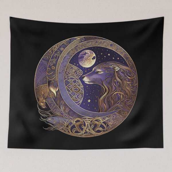 Item preview, Celtic Tribal Moon Lion designed and sold by AwakenedSoul.