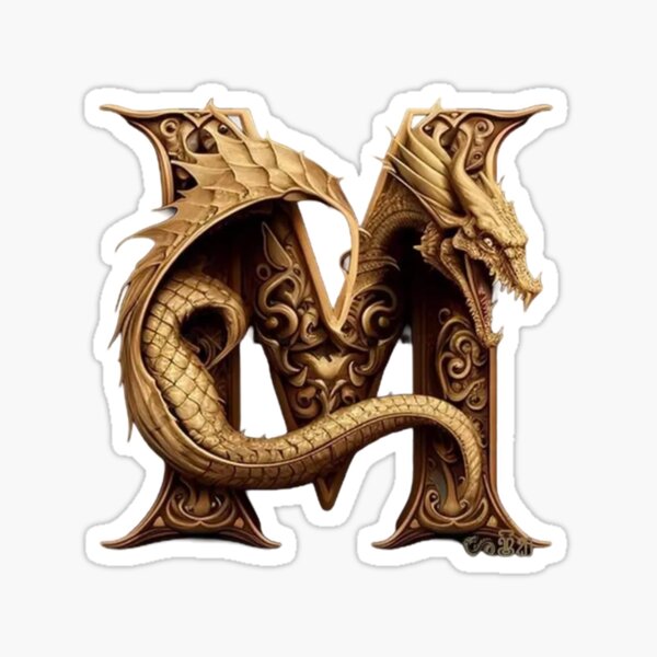 "letter m dragon" Sticker for Sale by Bilexpress | Redbubble