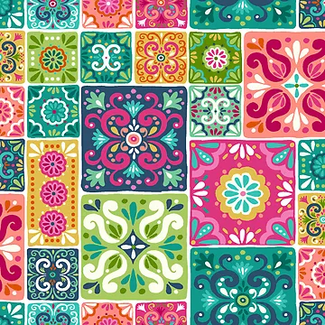 Artwork thumbnail, Bright Rococo tiles by Cheekyleopard