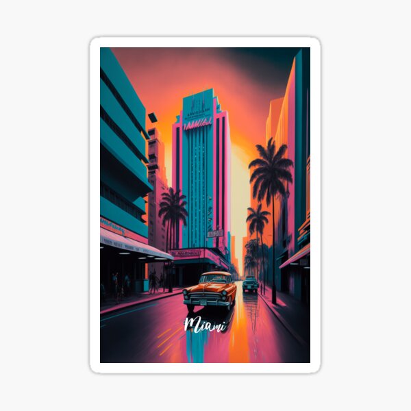 Miami Vice City Jersey Colors Sticker for Sale by Sportstoatee