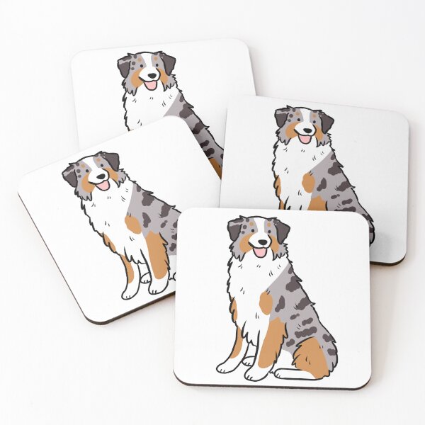 Item preview, Australian shepherd cute illustration blue merle designed and sold by Yarafantasyart.