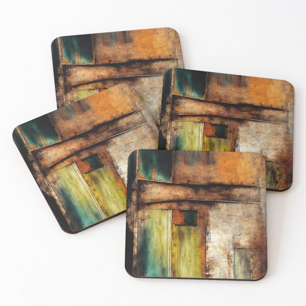 Item preview, Rustic Green and Gold Abstract Painting designed and sold by ArtifyPatterns.