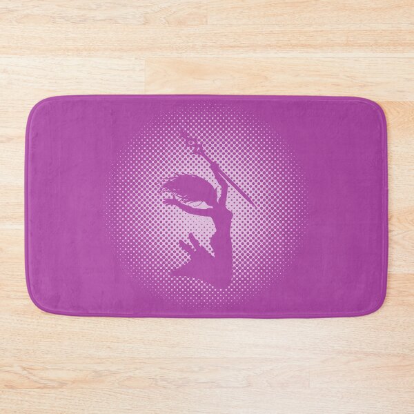 Item preview, Female Elf With Staff Jumping Clear Silhouette, Halftone Background designed and sold by markeralchemy.