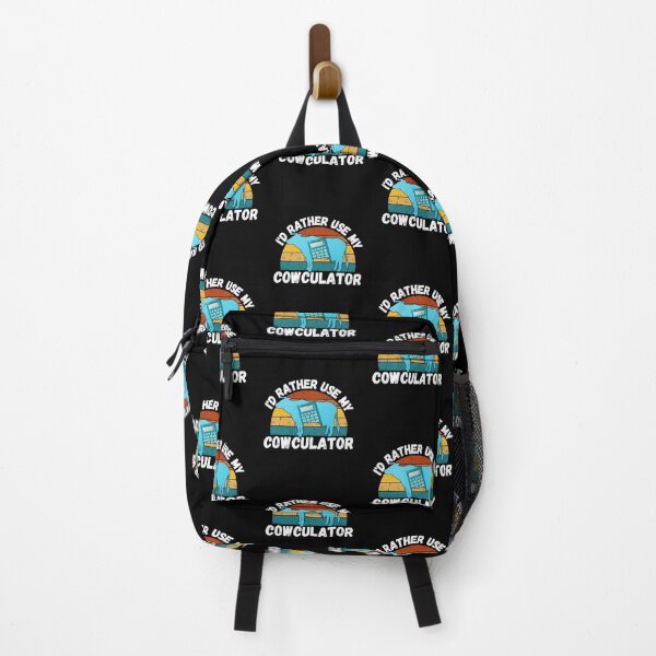 Item preview, Light Blue Math Cow with Vintage sunset "Cow-Culator" jokes Funny colorful cow puns Calculator designed and sold by FarmsteadAcers.