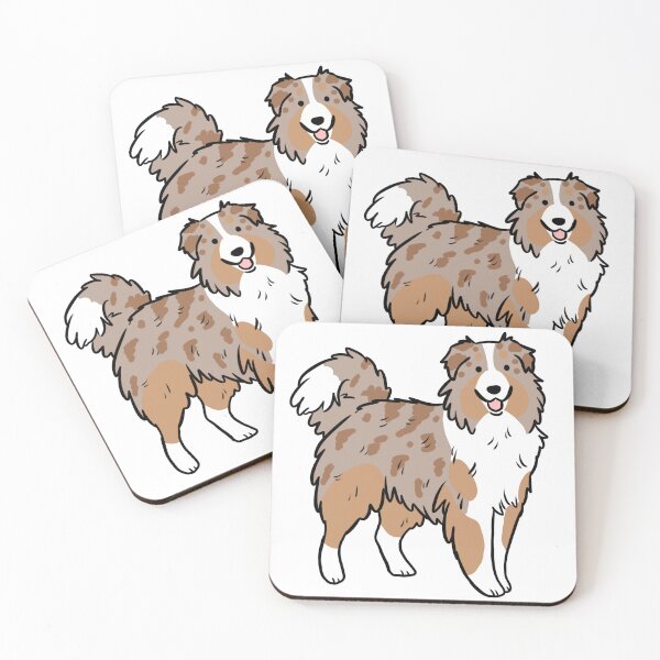 Item preview, Australian shepherd cute illustration - red merle australian shepherd designed and sold by Yarafantasyart.
