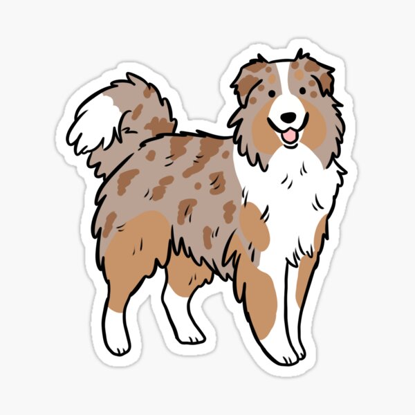 Item preview, Australian shepherd cute illustration - red merle australian shepherd designed and sold by Yarafantasyart.
