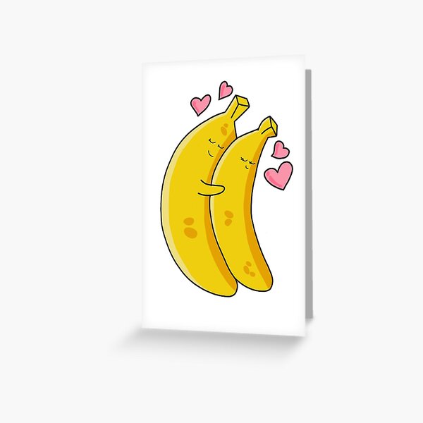 "Cute hand drawn hugging bananas (colour palette, color palete)" Greeting Card for Sale by