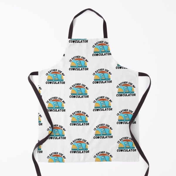 Item preview, Black version of Light Blue Math Cow with Vintage sunset "Cow-Culator" jokes Funny colorful cow puns Calculator designed and sold by FarmsteadAcers.