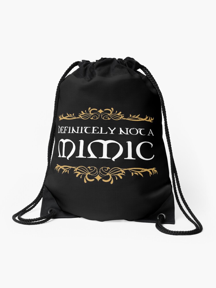 Thumbnail 1 of 3, Drawstring Bag, Definitely not a Mimic Tabletop RPG Addict designed and sold by pixeptional.