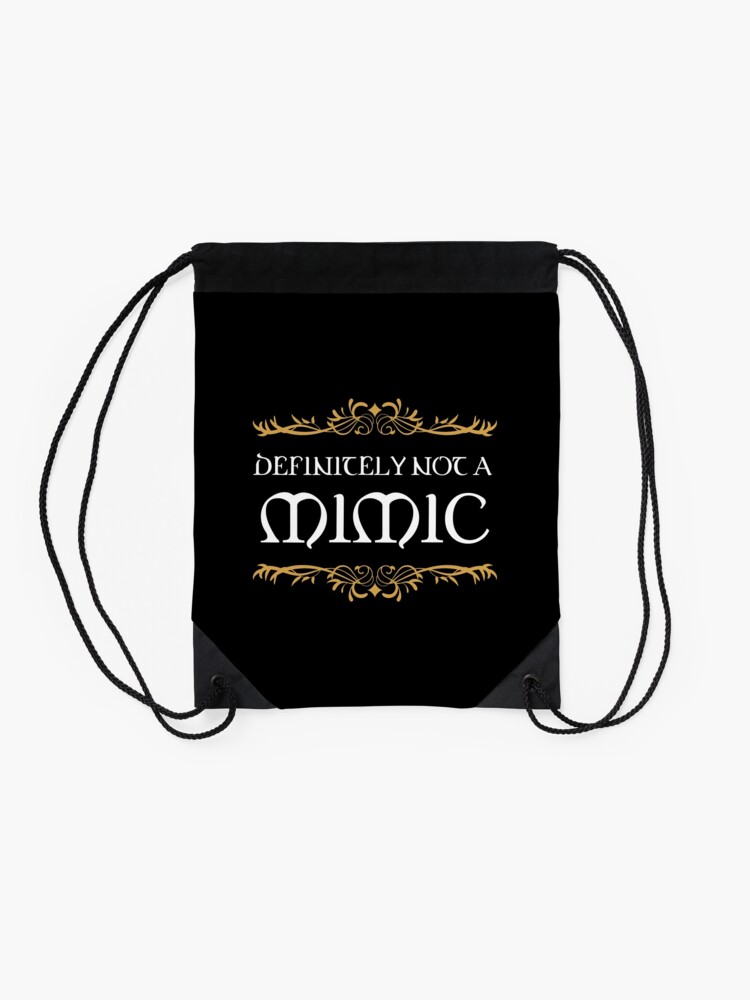 Alternate view of Definitely not a Mimic Tabletop RPG Addict Drawstring Bag