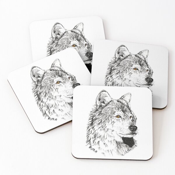 Item preview, Grey Wolf With Orange Eyes designed and sold by JulieSpriddle.