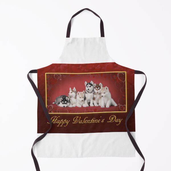 Item preview, Husky puppies Valentines day greeting card designed and sold by PetsArt.