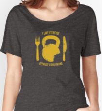 Ich mag Übung, weil ich esse Baggyfit T-Shirt