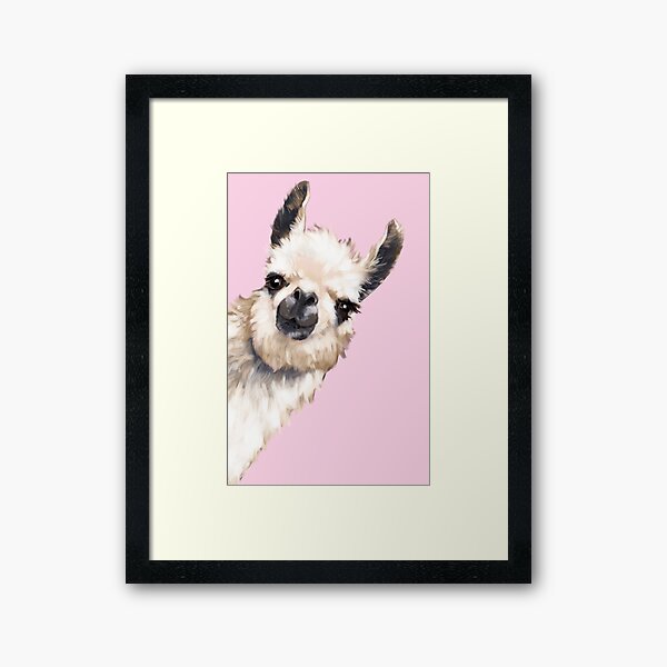 Sneaky Llama Framed Art Print