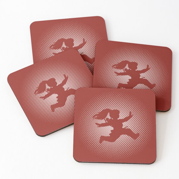 Item preview, Female Gnome or Dwarf Archer Jumping, Clear Silhouette, Halftone Background designed and sold by markeralchemy.