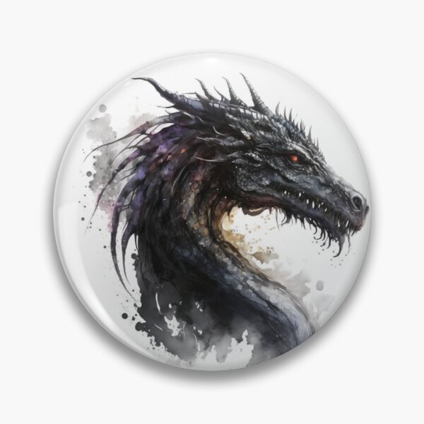 Artikelvorschau, Schwarzer Drache-Aquarell entworfen und verkauft von RandomReviews.