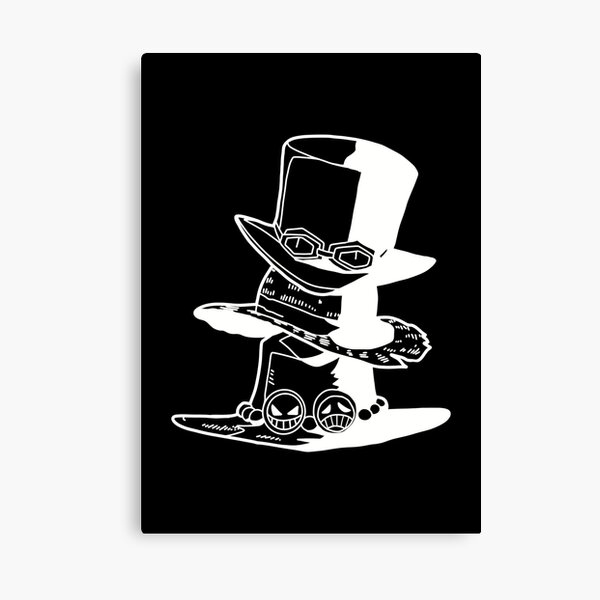 One Piece the Three Brother's Hat Ace Sabo Luffy in Transparent Black and  White Sticker for Sale by Animangapoi