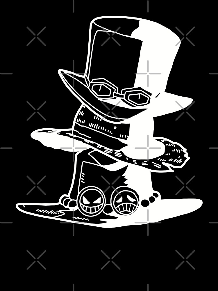 One Piece the Three Brother's Hat Ace Sabo Luffy in Transparent Black and  White Sticker for Sale by Animangapoi