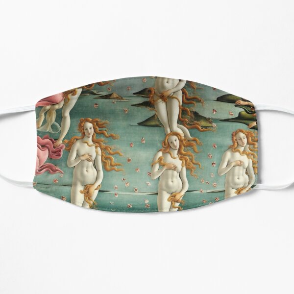 Artificial Intelligence Art Prints. The fantasy of Artificial Intelligence on the theme of a famous painting: The birth of Venus by Botticelli Flat Mask