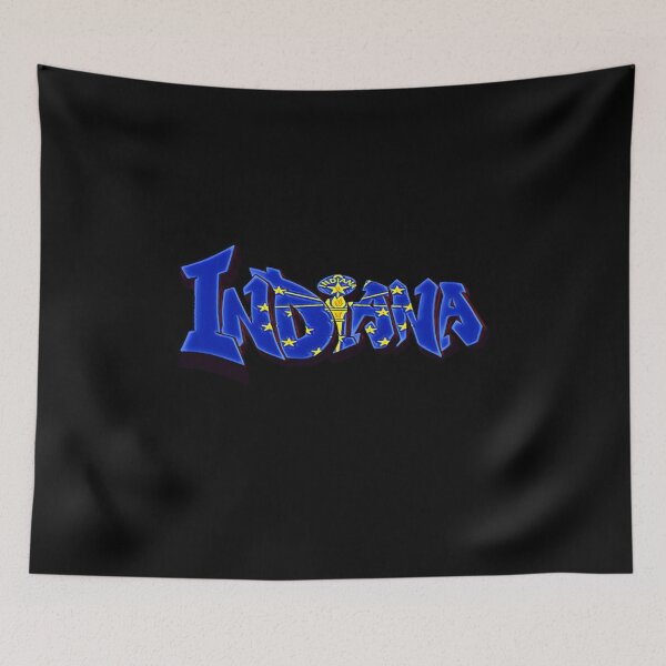 Item preview, Indiana Flag DMV License Plate Graffiti designed and sold by Dude  Stuff.