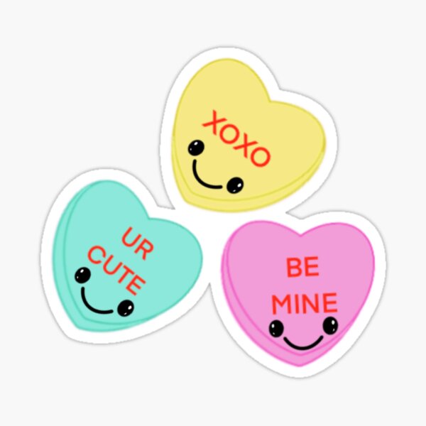 "Sweet Heart Candies " Sticker for Sale by Cheeky-Art | Redbubble