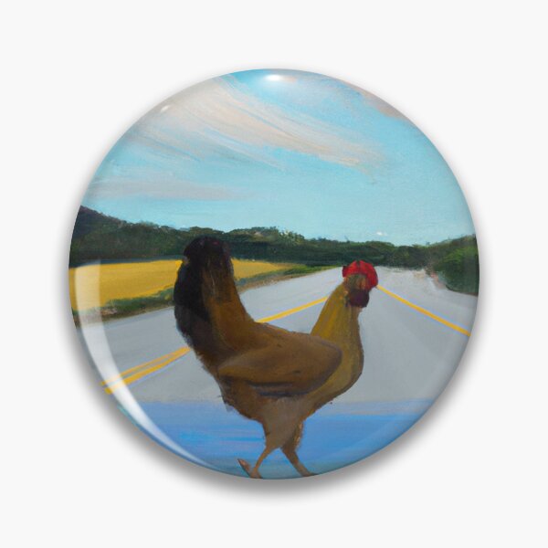 Item preview, digital art - A chicken trying to cross the road, but instead finding its way onto a canvas designed and sold by peterdawood.