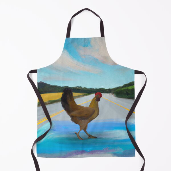 Item preview, digital art - A chicken trying to cross the road, but instead finding its way onto a canvas designed and sold by peterdawood.