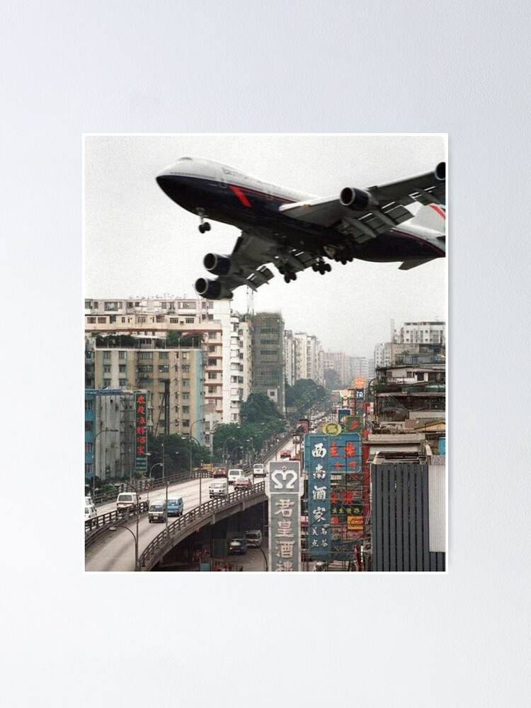 Prince Edward Road Boeing 747 passing overhead, Hong Kong in