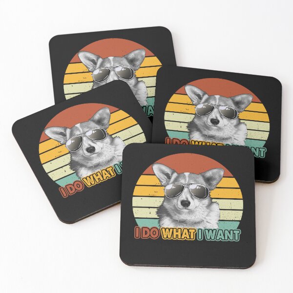 Item preview, Retro 70s 80s 90s Cool Corgi  sunglasses i do what i want designed and sold by RekaJoJo.