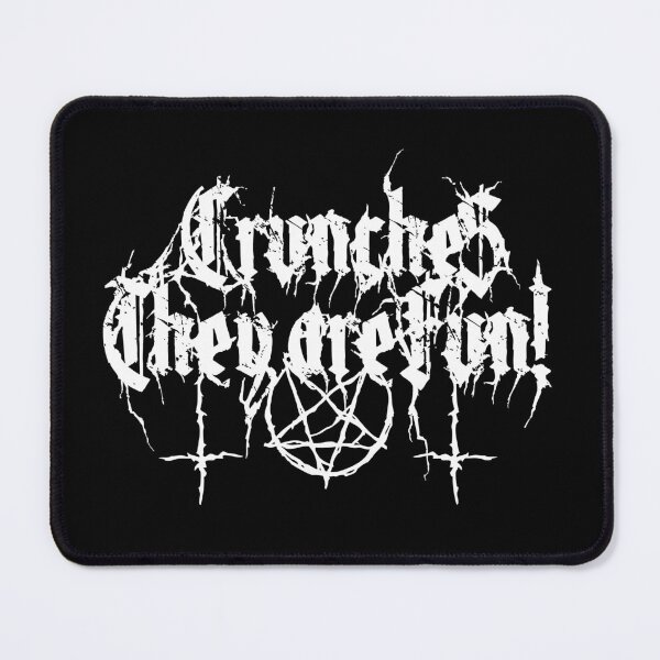 Item preview, Crunches - They are Fun! Black metal fitness humor designed and sold by RAWWR.