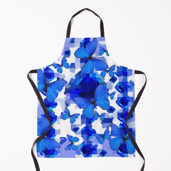Item preview, ABSTRACT BLUE BUTTERFLY PATTERNS WHITE-BLUE ART designed and sold by sharlesart.