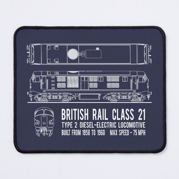 Item preview, British Rail Class 21 Type 2 Diesel Electric Locomotive Train Blueprint Diagram Gift designed and sold by Maljonic.