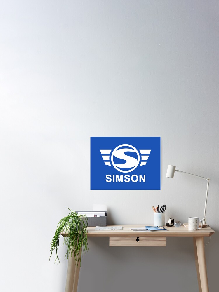 Simson logo (white) Poster by VEB Ostladen